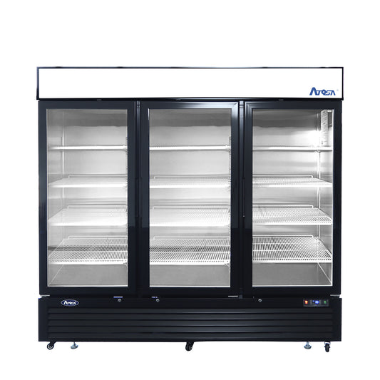 MCF8724GR — Black Cabinet Three (3) Glass Door Merchandiser Cooler