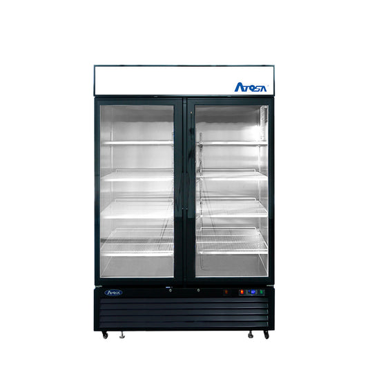 MCF8732GR — Black Cabinet Two (2) Glass Door Merchandiser Freezer